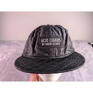 Acid Cigars by Drew Estate Quilted Strapback Hat Black Orange Rebirth of Cigars